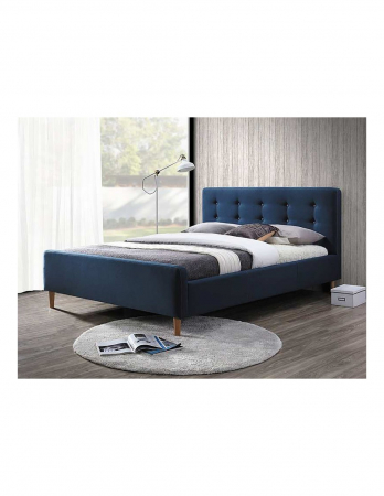 Pat SL Pinko 160x200 albastru tapitat cu tablier capitonat [0]