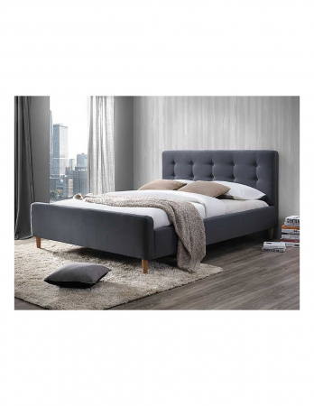 Pat SL Pinko 160x200 gri cu tablie capitonata [0]