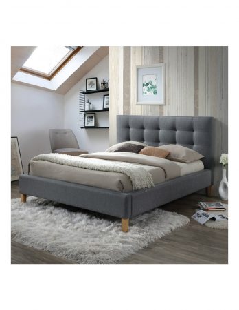 Pat SL Texas gri 160x200 cu tablie capitonata [1]