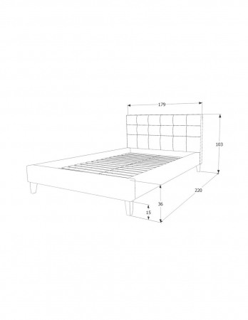 Pat SL Texas gri 160x200 cu tablie capitonata [5]