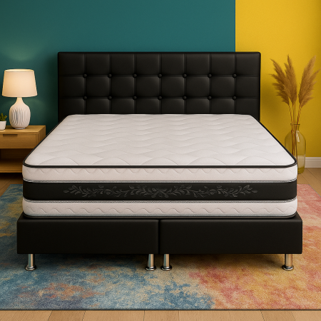 Saltele superortopedice - Saltea ortopedica Lotus Forte 120x200 cm cu arcuri bitronconice HERCULE, husa matlasata si design modern