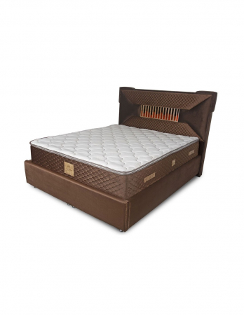 Saltele memory - Saltea Lux Memory Piemond 160x200x32 cm cu topper pe pat maro