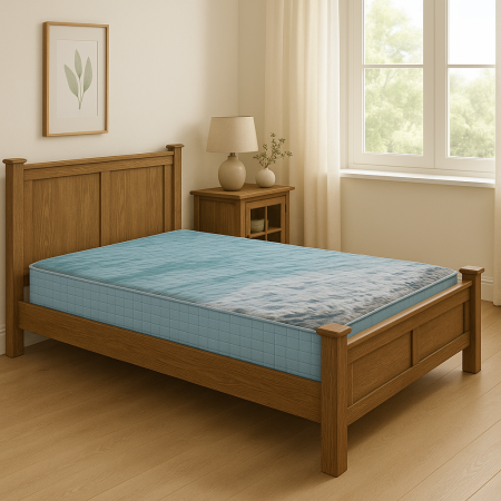 Saltele memory - Saltea Memory Foam PARIS 160x190x23 cm pe un pat de lemn masiv