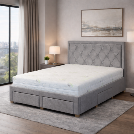 Saltele Hoteliere - Saltea ortopedica Holiday Perfect Dream 160x200x25 cm, arcuri pocket, 7 zone confort, spuma memory, husa detasabila, fermitate medie