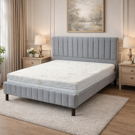 Saltele Hoteliere - Saltea ortopedica Holiday Perfect Dream 180x200x25 cm, arcuri pocket, 7 zone confort, spuma memory, husa detasabila, fermitate medie
