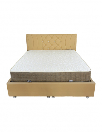 Saltele superortopedice - Saltea superortopedica Lux ROMA 135x200x23 cu fata de perna alba si baza bej