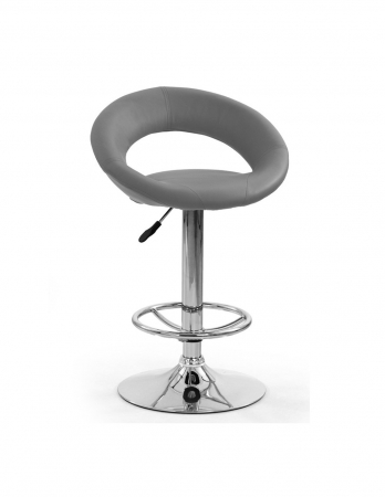 Scaune bar - Scaun de bar HM H15 gri din piele ecologica cu baza cromata