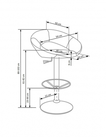 Scaun de bar negru HM H15 cu baza cromata si piston pe gaz [2]