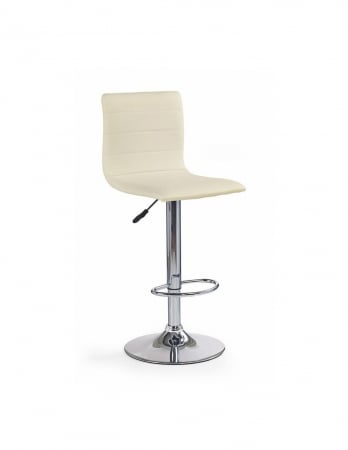 Scaune bar - Scaun de bar crem HM H21 cu baza cromata si sezut reglabil