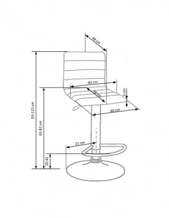 Scaun de bar HM H21 maro cu baza metalica cromata si piston hidraulic [2]