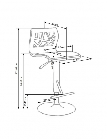 Scaun bar HM H34 negru [3]
