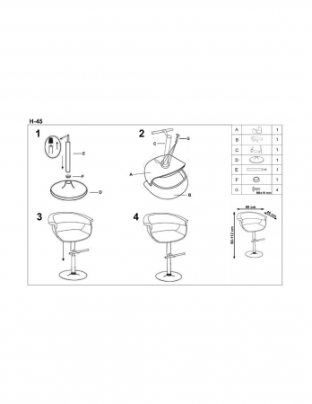 Scaun de bar HM H45 negru piele ecologica placaj stejar baza cromata [3]
