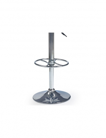 Scaun de bar HM H46 alb-negru cu baza cromata si spatar ergonomic [4]