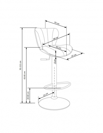 Scaun bar HM H69 negru [3]