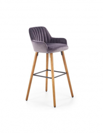 Scaune bar - Scaun de bar gri HM H93 cu picioare din lemn