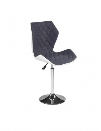 Scaune bar - Scaun de bar HM Matrix 2 alb-gri cu spatar matlasat si baza cromata