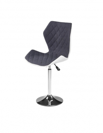 Scaun de bar HM Matrix 2 alb-gri cu spatar matlasat si baza cromata [1]