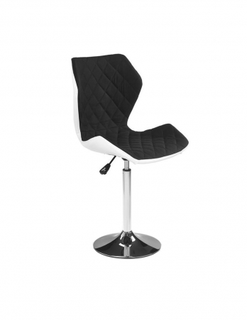 Scaune bar - Scaun bar HM Matrix 2 alb-negru cu baza cromata