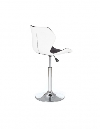Scaun bar HM Matrix 2 alb-negru cu baza cromata [4]
