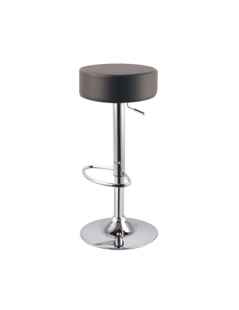 Scaun de bar SL A042 negru cu sezut din piele ecologica si baza cromata [1]
