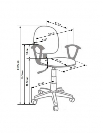 Scaun de birou pentru copii Darian Bis gri, cu spatar ergonomic si baza cu roti [4]