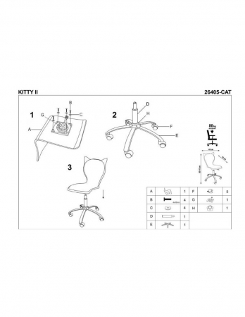 Scaun de birou pentru copii cu design Kitty, reglabil pe inaltime [2]
