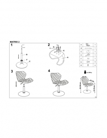 Scaun birou copii HM Matrix 2 alb - gri [6]