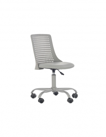 Scaune birou copii - Scaun de birou HM Pure gri pentru copii, cu spatar perforat si baza metalica