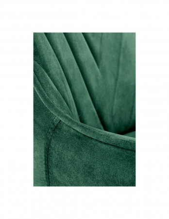 Scaun de birou copii HM Rico, verde, catifea, baza cromata cu roti [5]