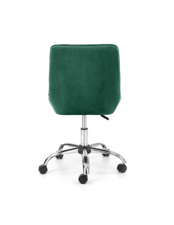 Scaun de birou copii HM Rico, verde, catifea, baza cromata cu roti [1]