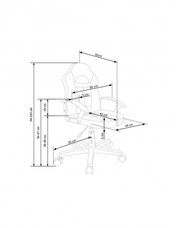 Scaun birou copii HM Storm negru-rosu [6]