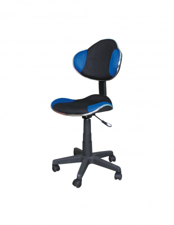 Scaun de birou pentru copii SL QG2, albastru-negru, cu spătar ergonomic și bază cu 5 roți [1]