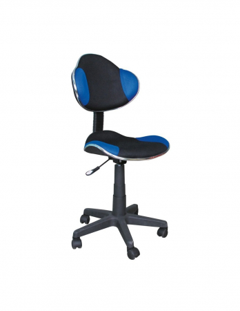 Scaune birou copii - Scaun de birou pentru copii SL QG2, albastru-negru, cu spătar ergonomic și bază cu 5 roți