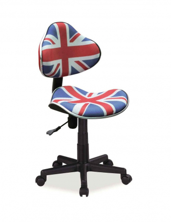 Scaune birou copii - Scaun de birou pentru copii cu imprimeu Union Jack, reglabil pe inaltime