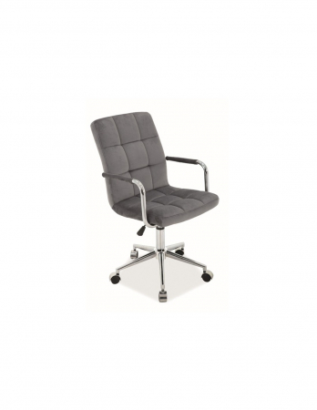 Scaune - Scaun de birou pentru copii SL Q022 gri velvet cu baza cromata si roti