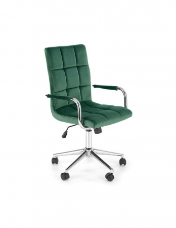 Scaune - Scaun de birou HM Gonzo 4 verde catifea cu brațe cromate