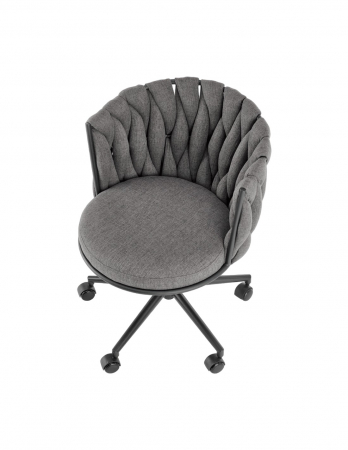 Scaun de birou gri HM Talon cu design matlasat si baza cu roti [4]