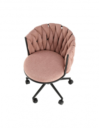 Scaun de birou HM Talon roz, confortabil și elegant, cu spătar captusit si baza cu roti [2]