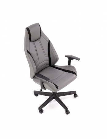 Scaun de birou ergonomic HM Tanger, piele ecologica gri [2]