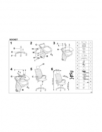 Scaun birou HM Socket negru cu tetiera si baza alba [5]
