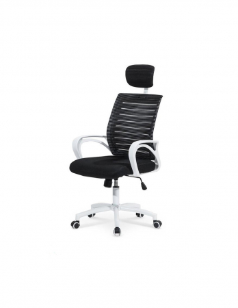 Scaun birou HM Socket negru cu tetiera si baza alba [1]