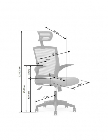 Scaun de birou ergonomic HM Valor negru-gri cu tetiera si spatar din mesh [1]