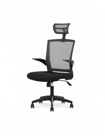 Scaun de birou ergonomic HM Valor negru-gri cu tetiera si spatar din mesh [3]