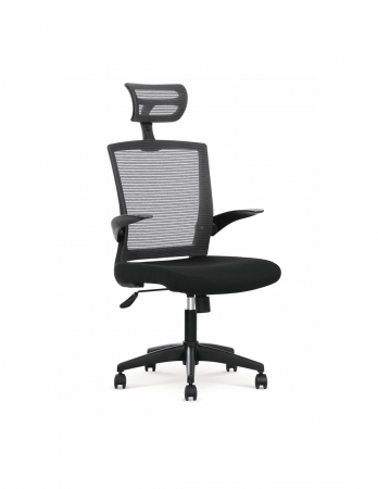 Scaune birou - Scaun de birou ergonomic HM Valor negru-gri cu tetiera si spatar din mesh