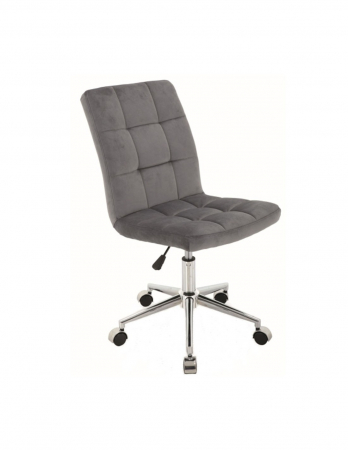 Scaune birou - Scaun de birou gri din catifea, model SL Q020, cu baza cromata si roti
