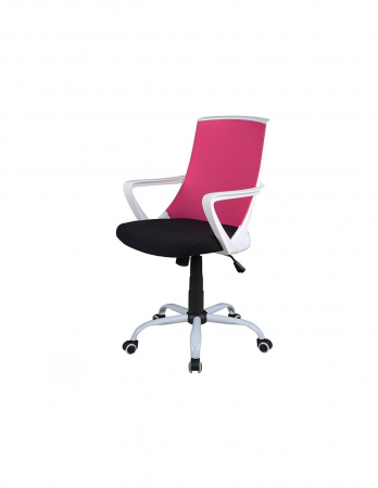 Scaun de birou SL Q248 roz, cu spatar din plasa si sezut confortabil [1]