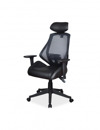 Scaun de birou ergonomic SL Q406 negru cu tetiera si spatar din mesh [1]