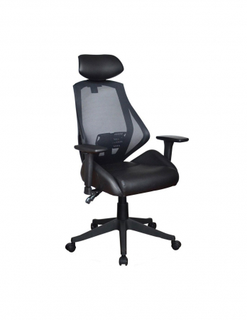 Scaune directoriale - Scaun de birou ergonomic SL Q406 negru cu tetiera si spatar din mesh