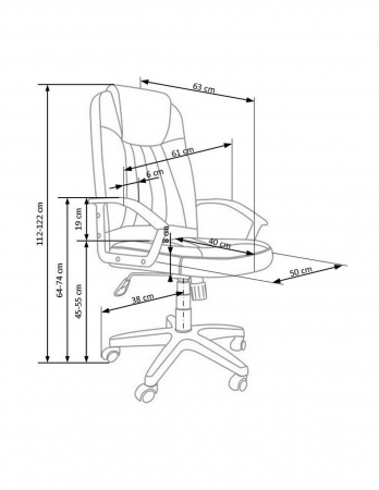 Scaun de birou Rino gri din stofa, cu spatar ergonomic [2]