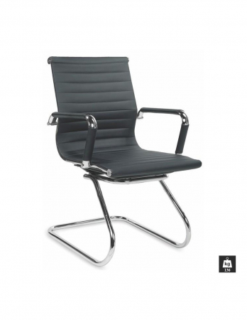 Scaune vizitator - Scaun conferinta HM Prestige Skid negru cu baza metalica cromata